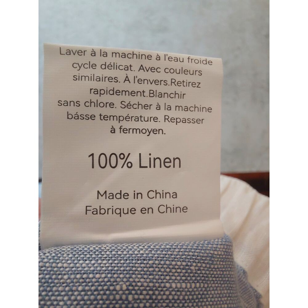 LINTICO NWT Light Blue 100% Europ Linen Wide Leg Drawstring Pants Size XL Luxury - Picture 14 of 15